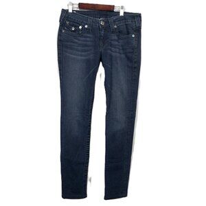 True Religion Low Cut Skinny Jeans Sz 29 Dark Wash Denim USA-Made Becca